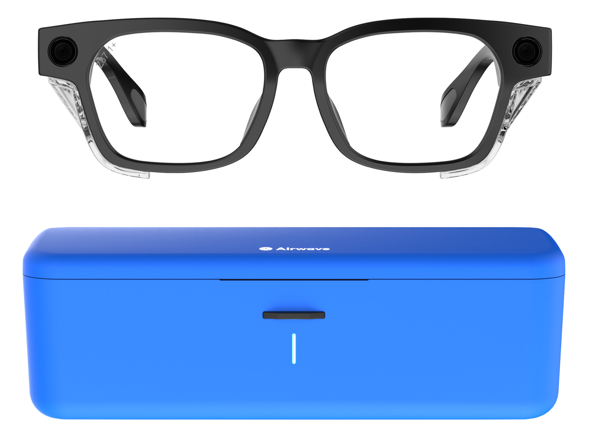 Airwave smart glasses and charging case